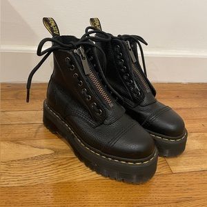 DR. MARTENS SINCLAIR MILLED NAPPA LEATHER PLATFORM BOOTS